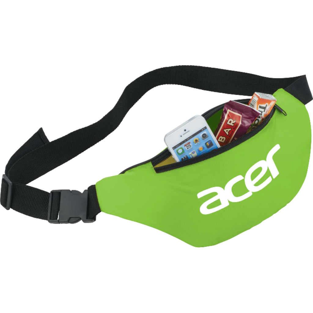 Hipster Fanny Pack in 210D Polyester - Lime - Front