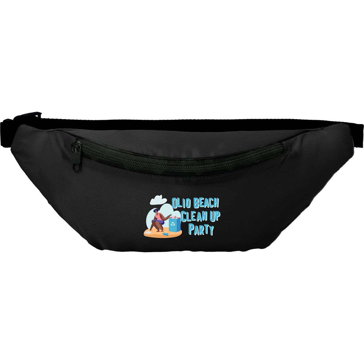 Hipster Fanny Pack in Recycled Polyester - Black - Front