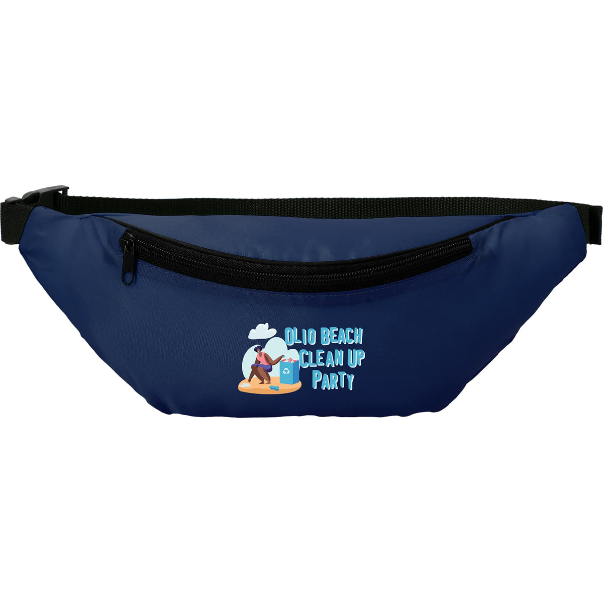 Hipster Fanny Pack in Recycled Polyester Full Color - Navy - Front