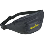 Hipster Fanny Pack with Three Zip Pockets - Black - Front