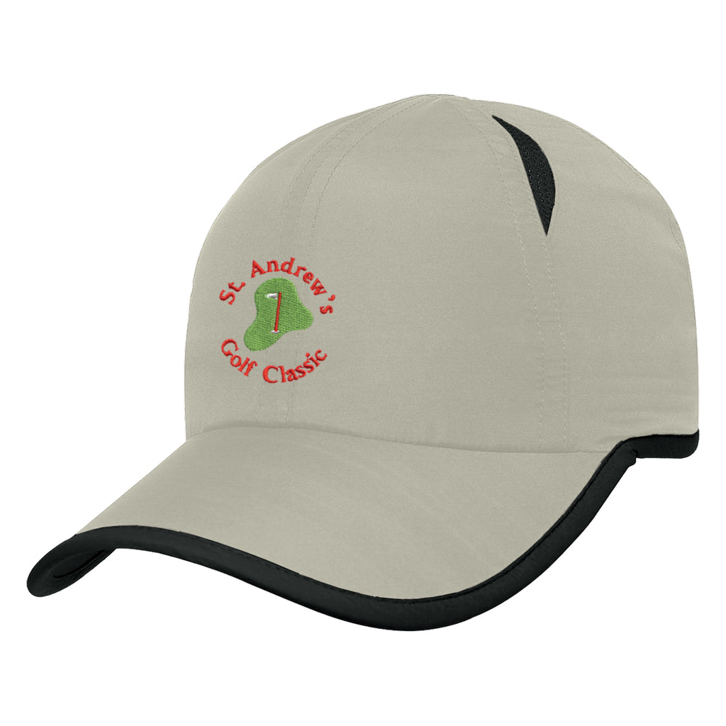 Hit-Dry Cap with Contrast Trim - Gray - Embroidery