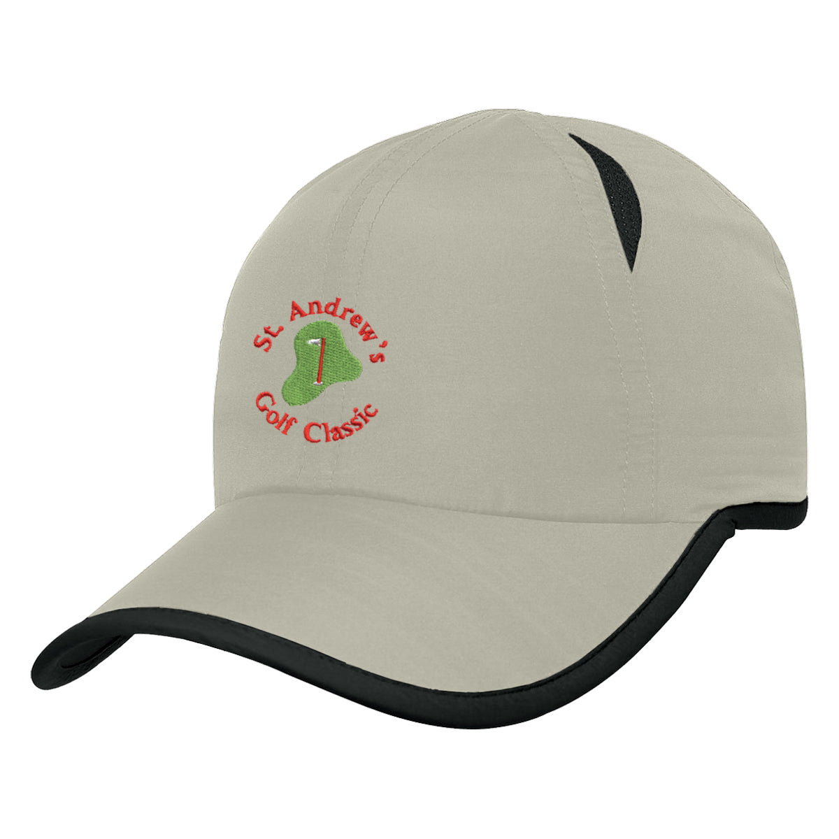 Hit-Dry Cap with Contrast Trim - Gray - Embroidery