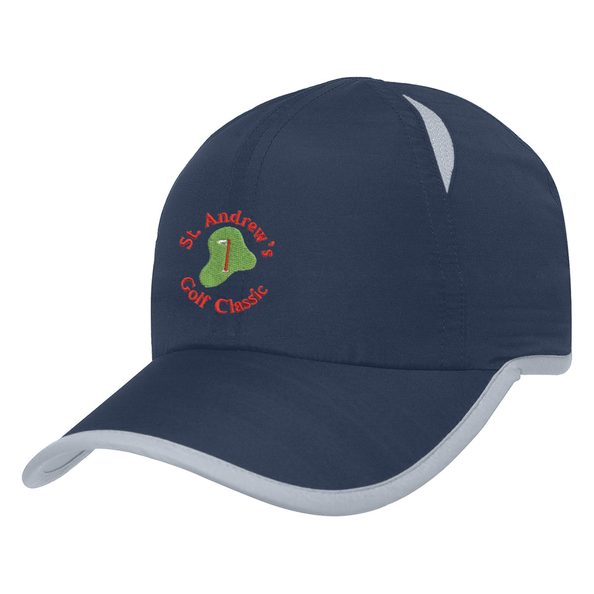 Hit-Dry Cap with Contrast Trim - Gray - Embroidery