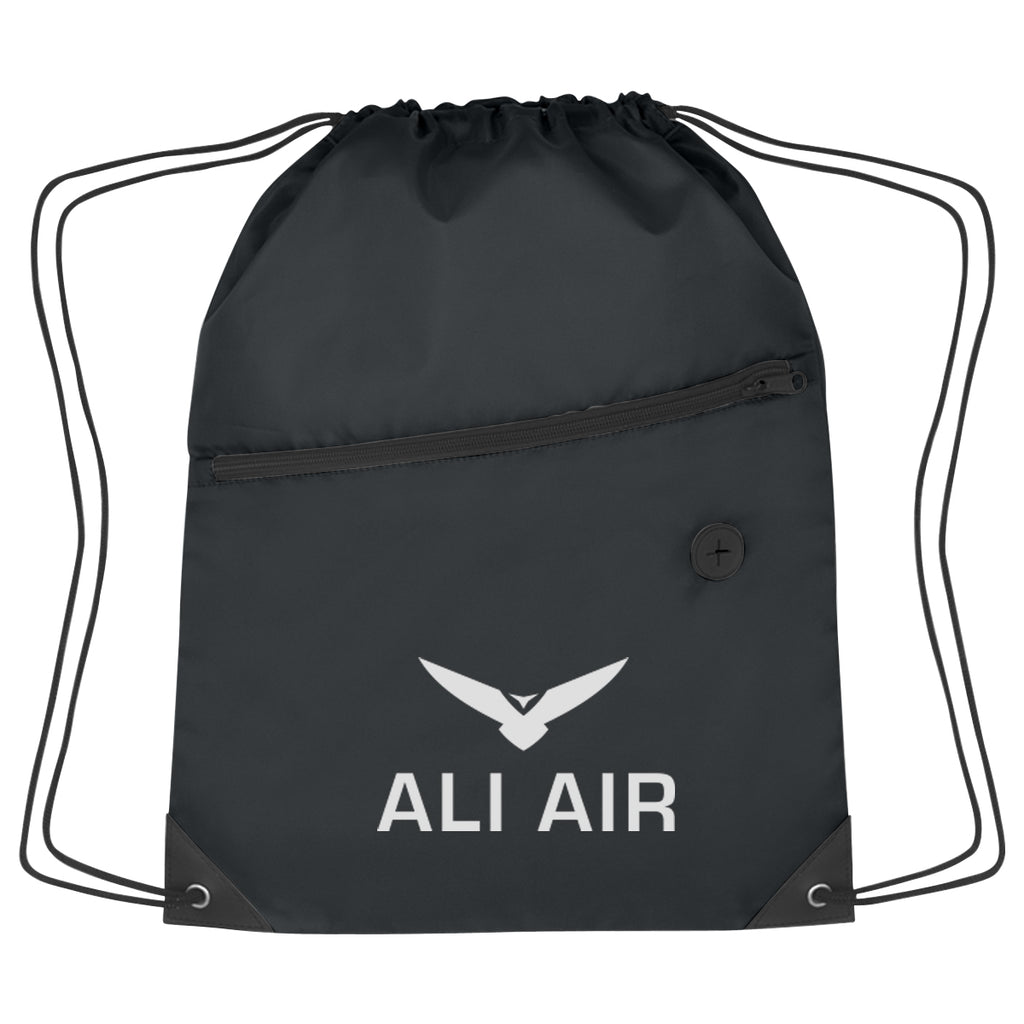 Hit Sports Pack with a Front Zipper, Recycled - Black - Silk Screen