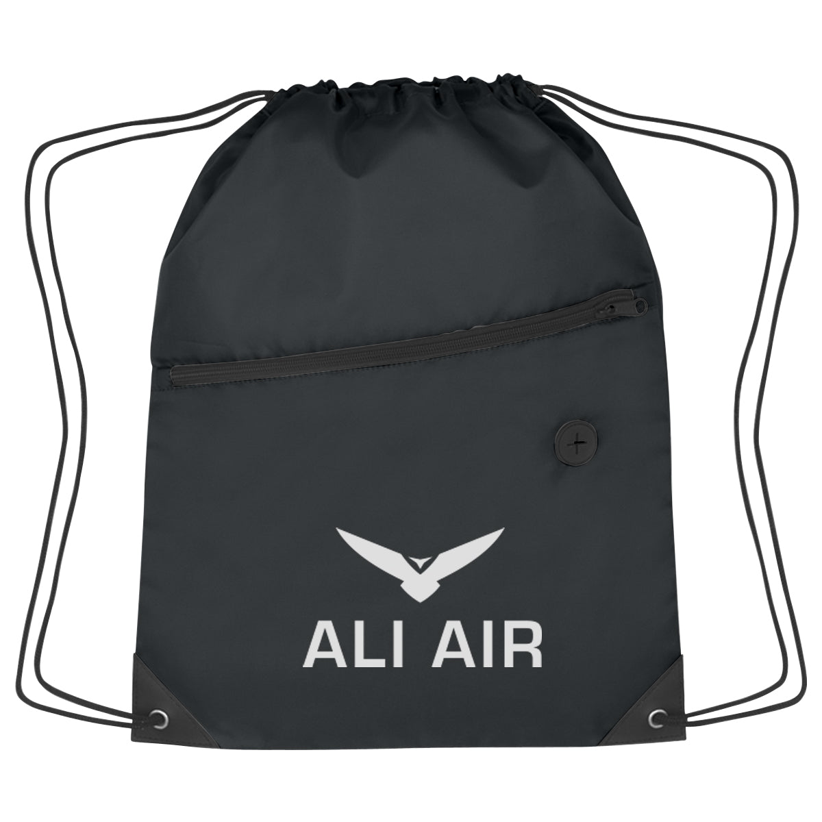 Hit Sports Pack with a Front Zipper, Recycled - Black - Silk Screen