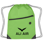 Hit Sports Pack with a Front Zipper, Recycled - Lime Green - Silk Screen