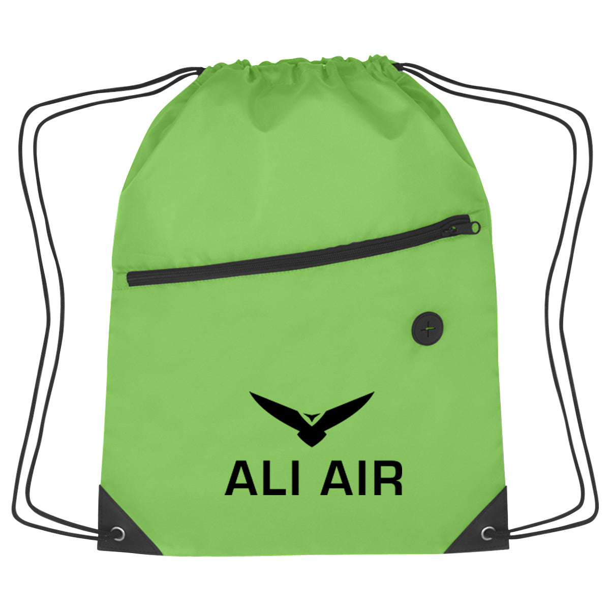 Hit Sports Pack with a Front Zipper, Recycled - Lime Green - Silk Screen