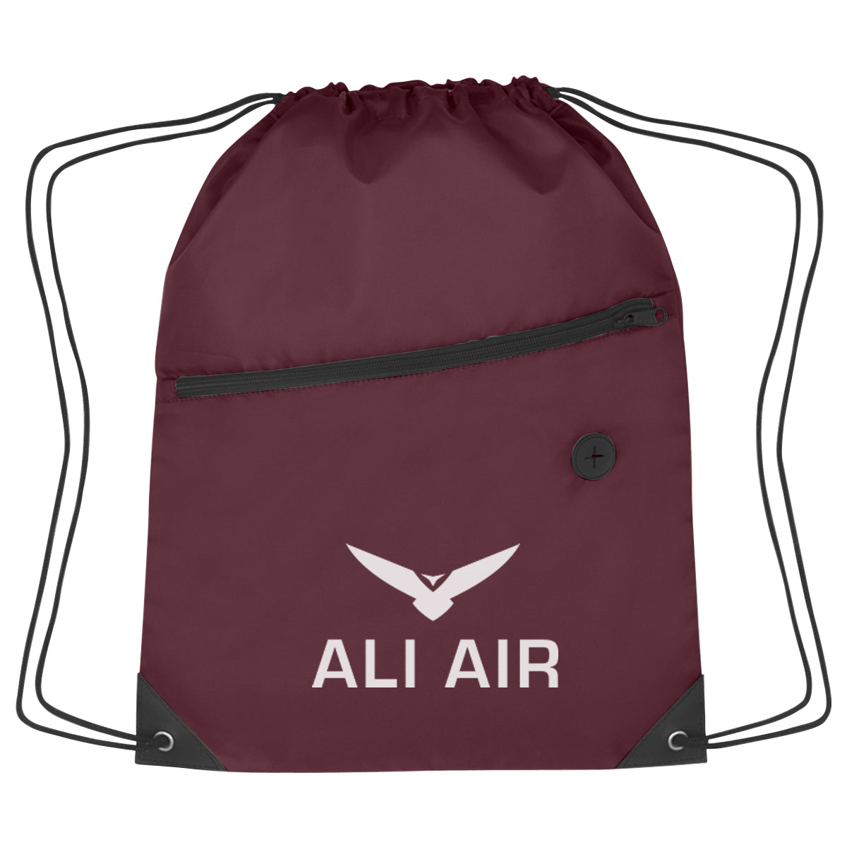 Hit Sports Pack with a Front Zipper, Recycled - Maroon - Silk Screen