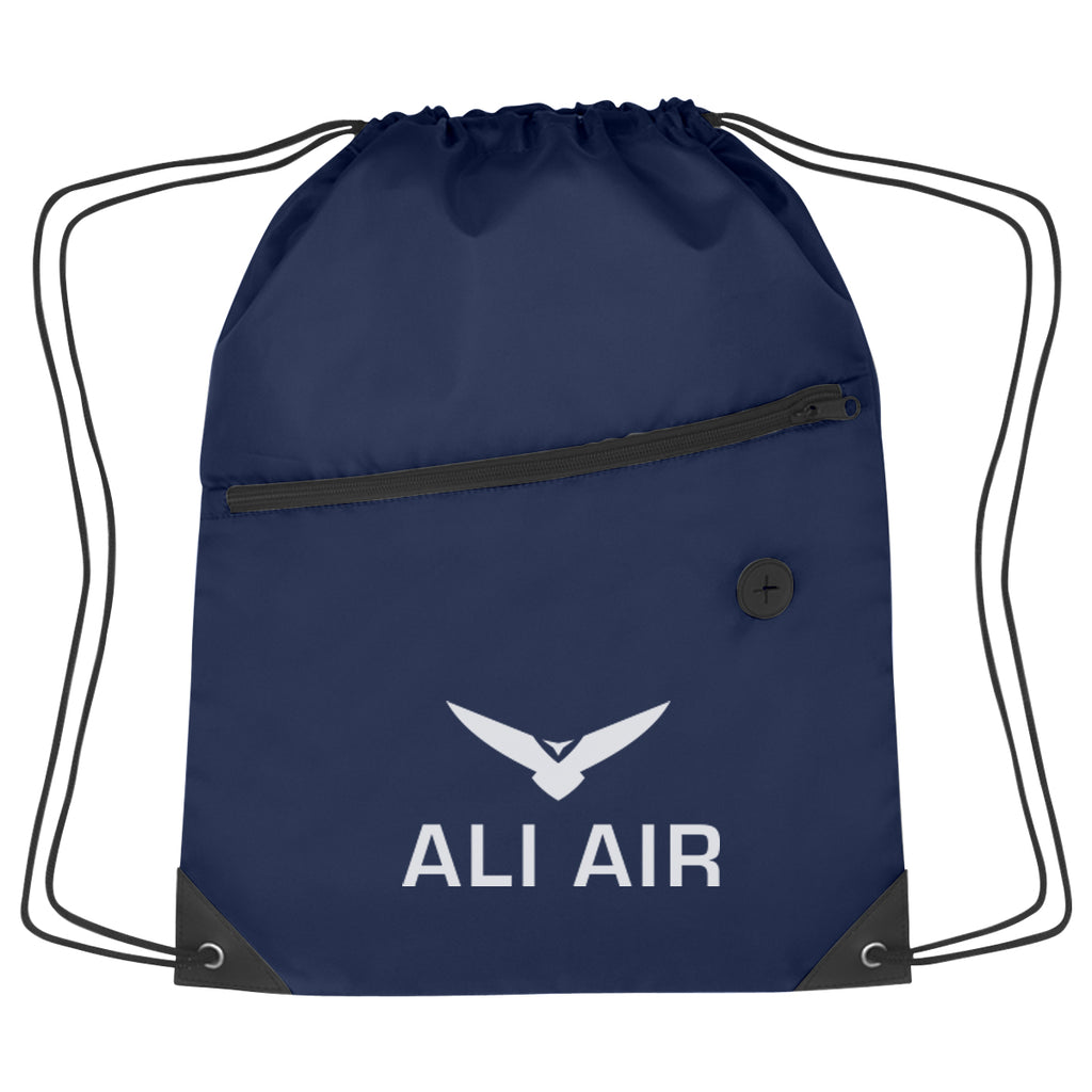 Hit Sports Pack with a Front Zipper, Recycled - Navy - Silk Screen