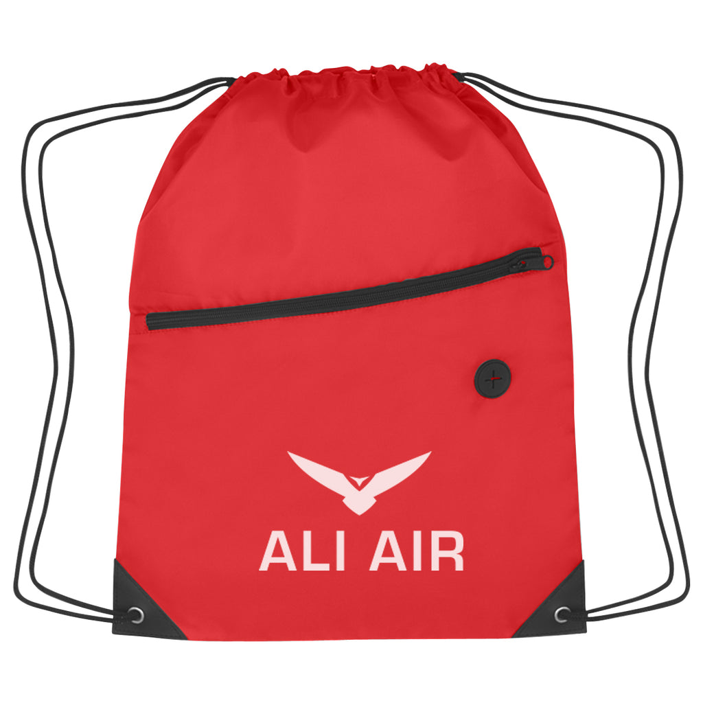 Hit Sports Pack with a Front Zipper, Recycled - Red - Silk Screen