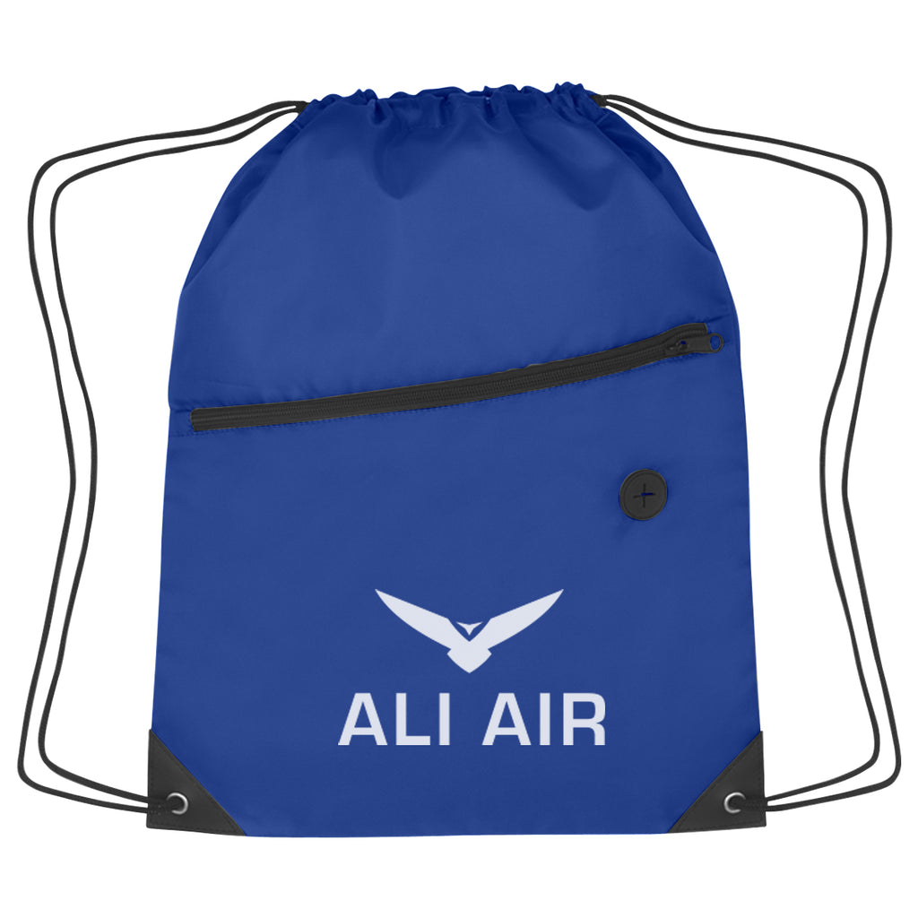 Hit Sports Pack with a Front Zipper, Recycled - Royal Blue - Silk Screen