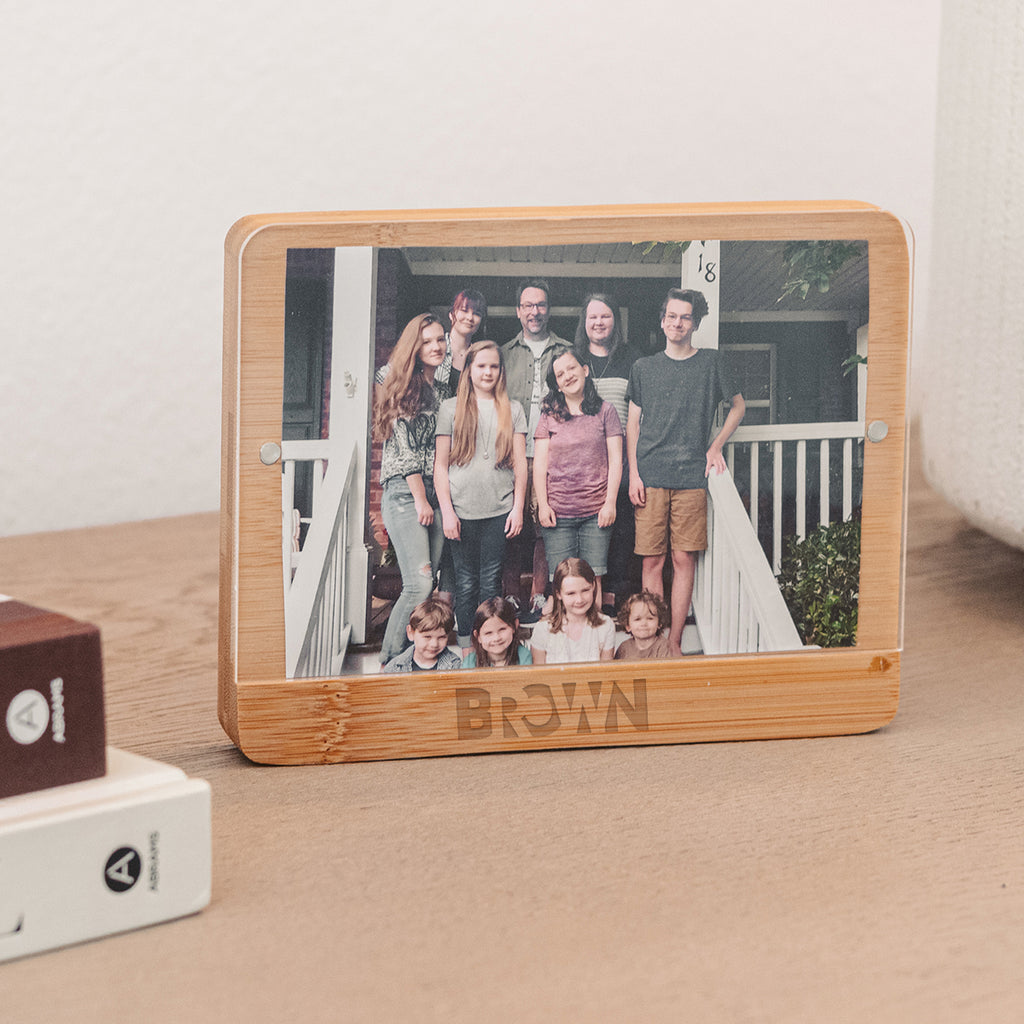 Holliston Bamboo Photo Frame, 4 x 6 Inches - Natural - Lifestyle_Laser