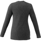 Holt Heathered Long Sleeve Crew Tee for Women Embroidery - Heather Dark Charcoal - Back Flat
