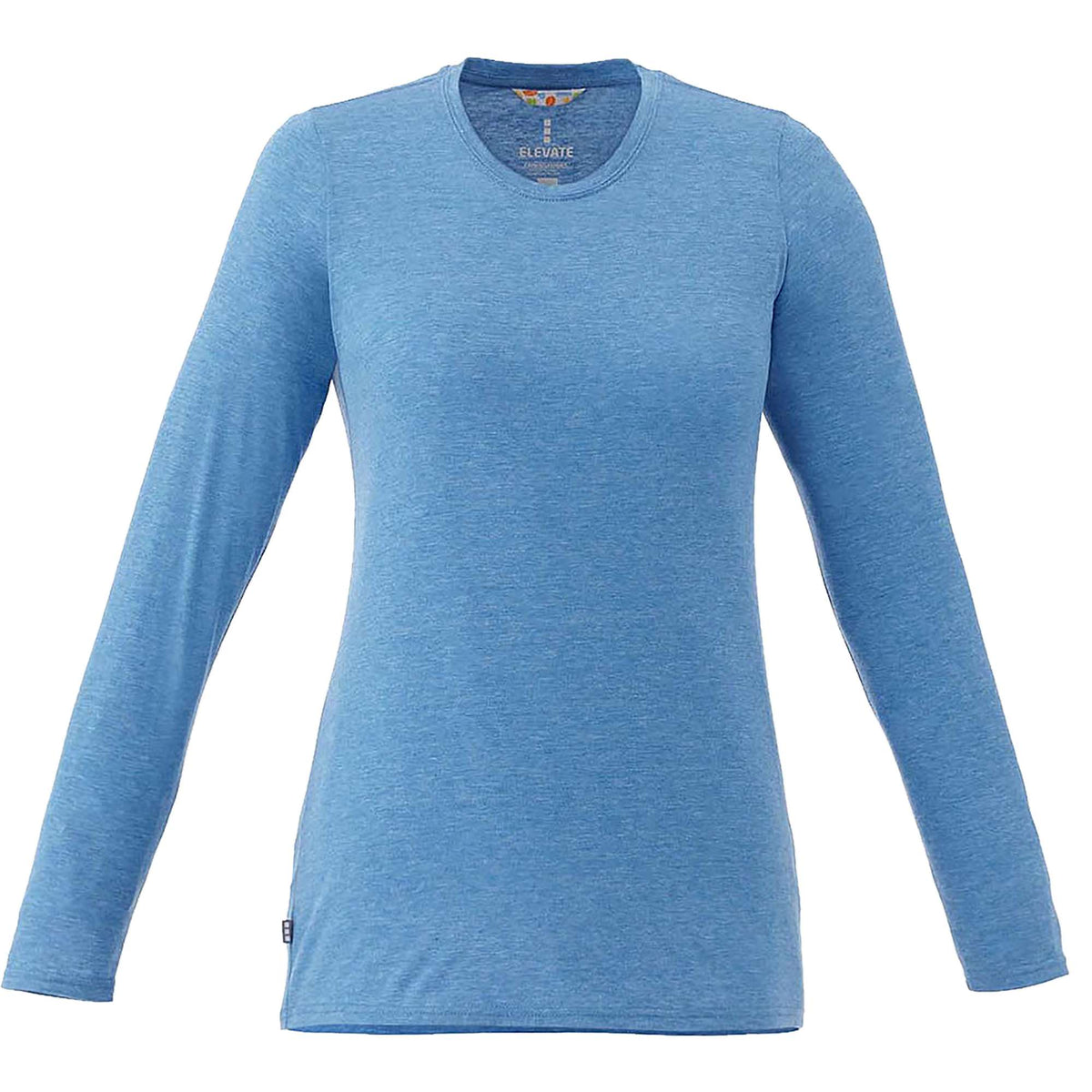 Holt Heathered Long Sleeve Crew Tee for Women Transfer - Olympic Blue Heather - Front