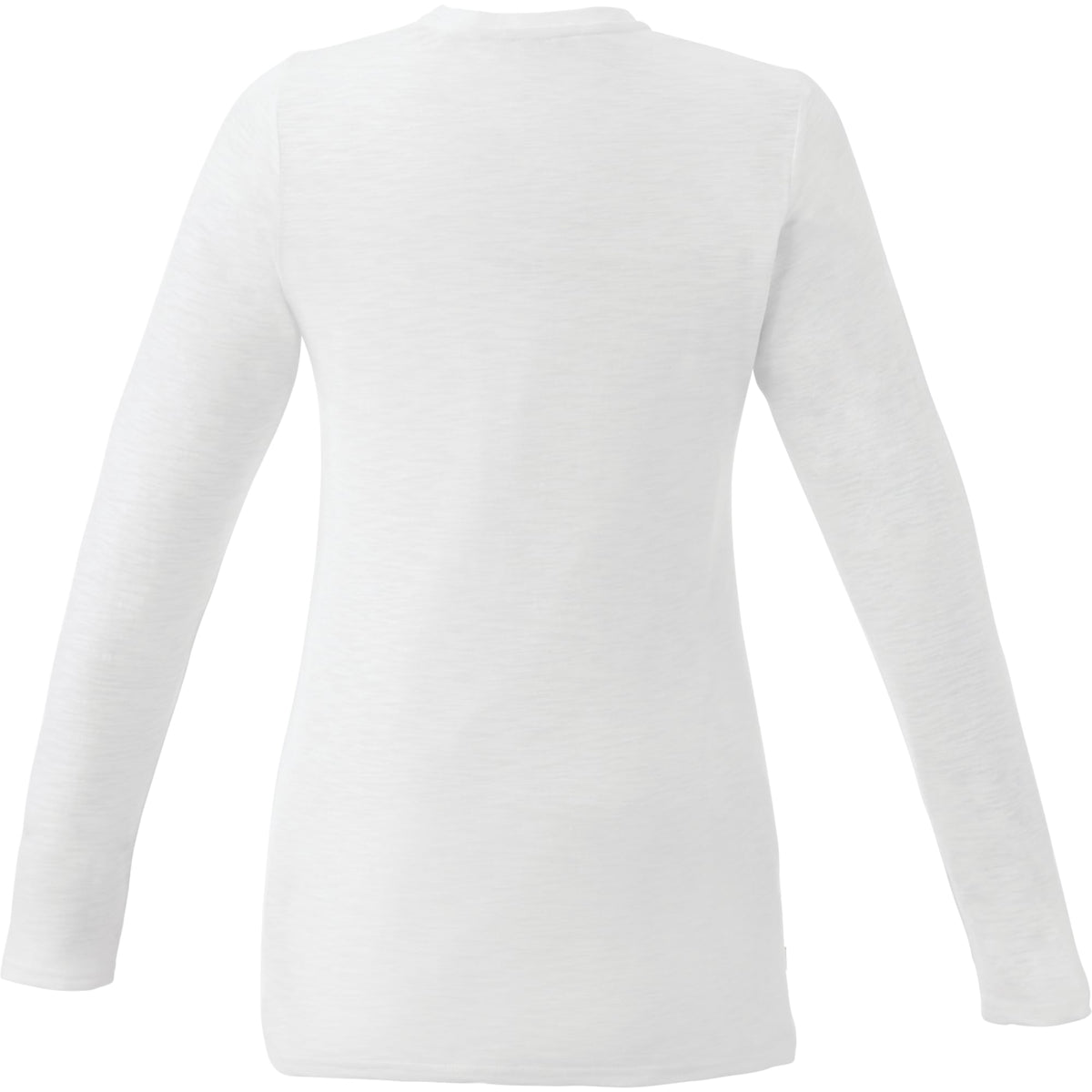 Holt Heathered Long Sleeve Crew Tee for Women Transfer - White - Back Flat
