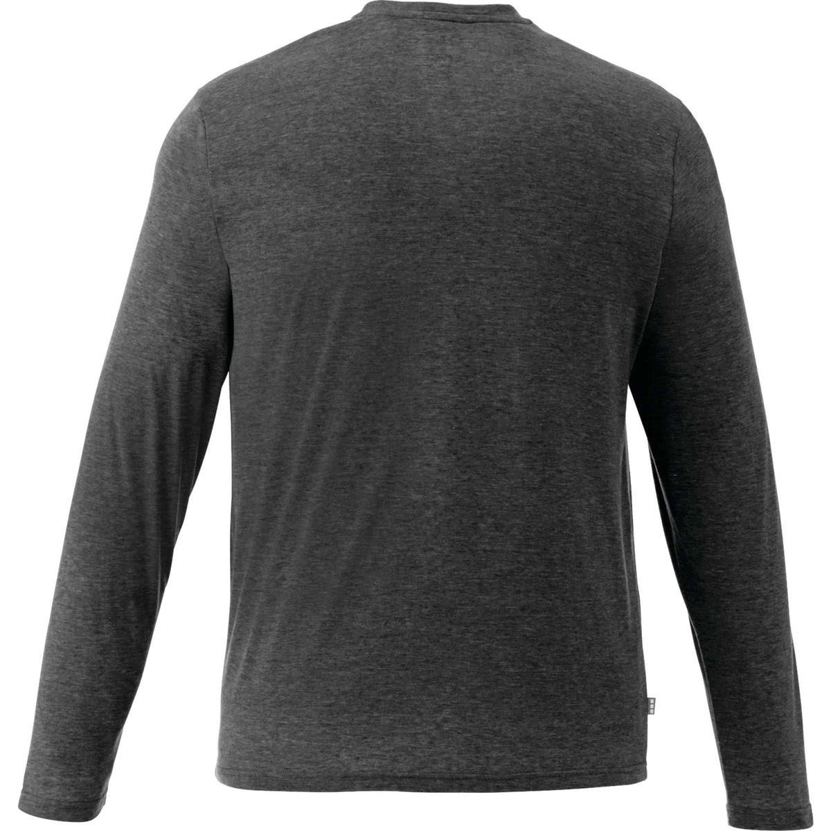 Holt Long Sleeve Crew Neck Tee for Men Sublimation - Heather Dark Charcoal - Back Flat