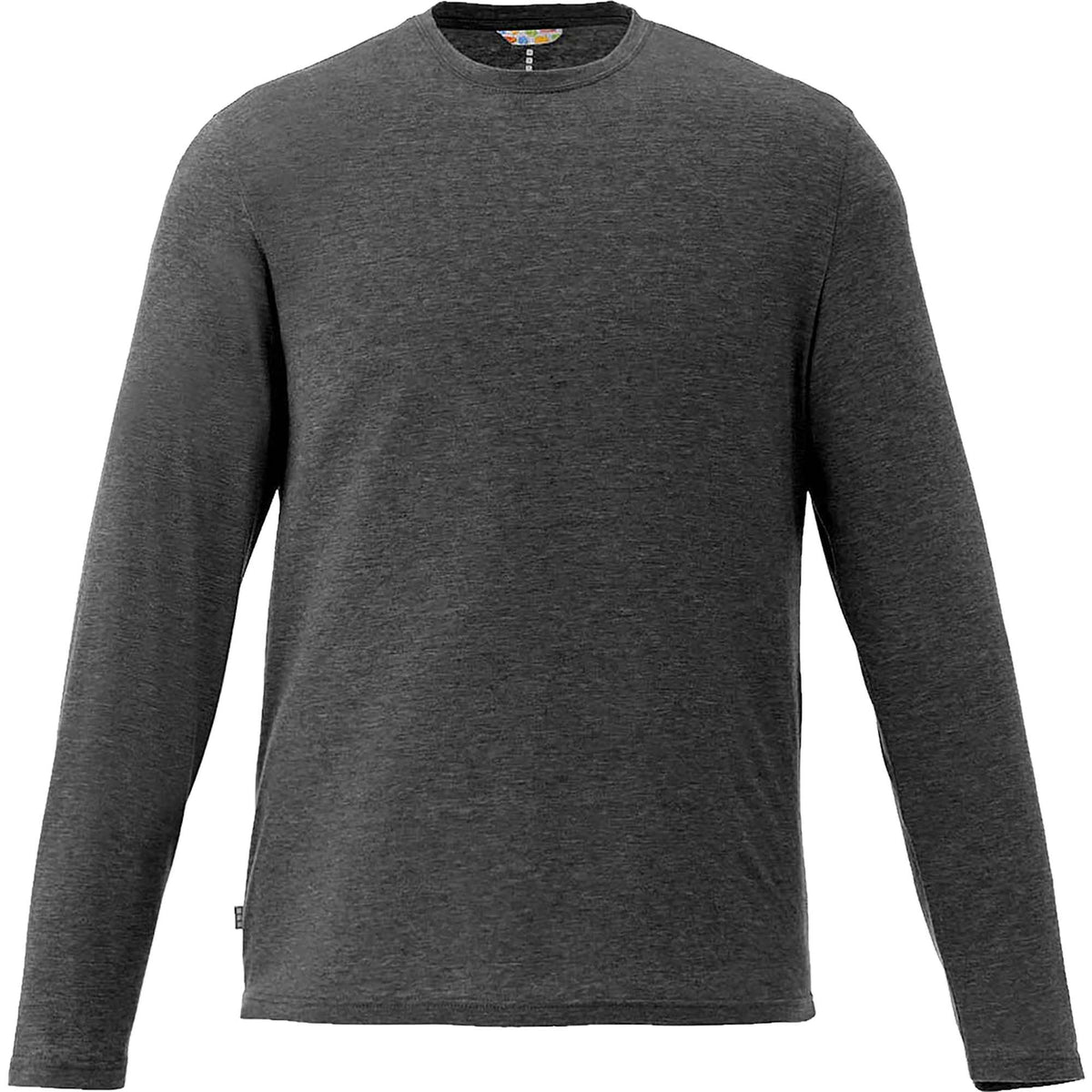 Holt Long Sleeve Crew Neck Tee for Men Sublimation - Heather Dark Charcoal - Front