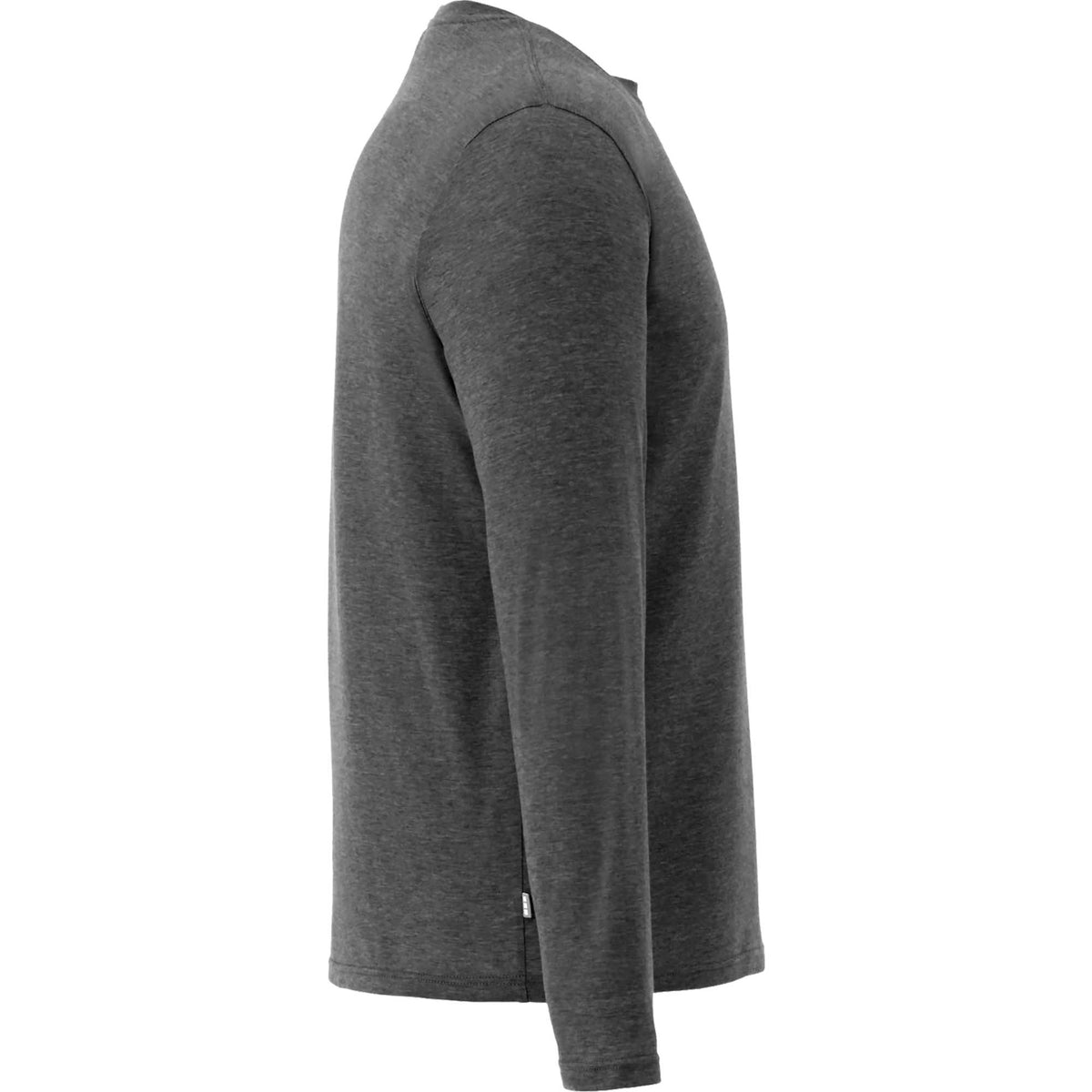 Holt Long Sleeve Crew Neck Tee for Men Sublimation - Heather Dark Charcoal - Right Side