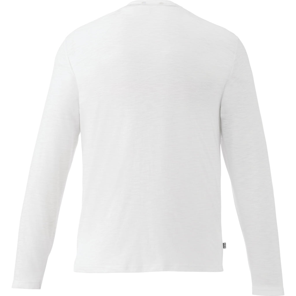 Holt Long Sleeve Crew Neck Tee for Men Sublimation - White - Back Flat