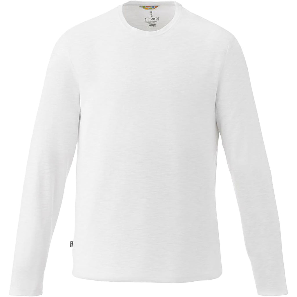 Holt Long Sleeve Crew Neck Tee for Men Sublimation - White - Front