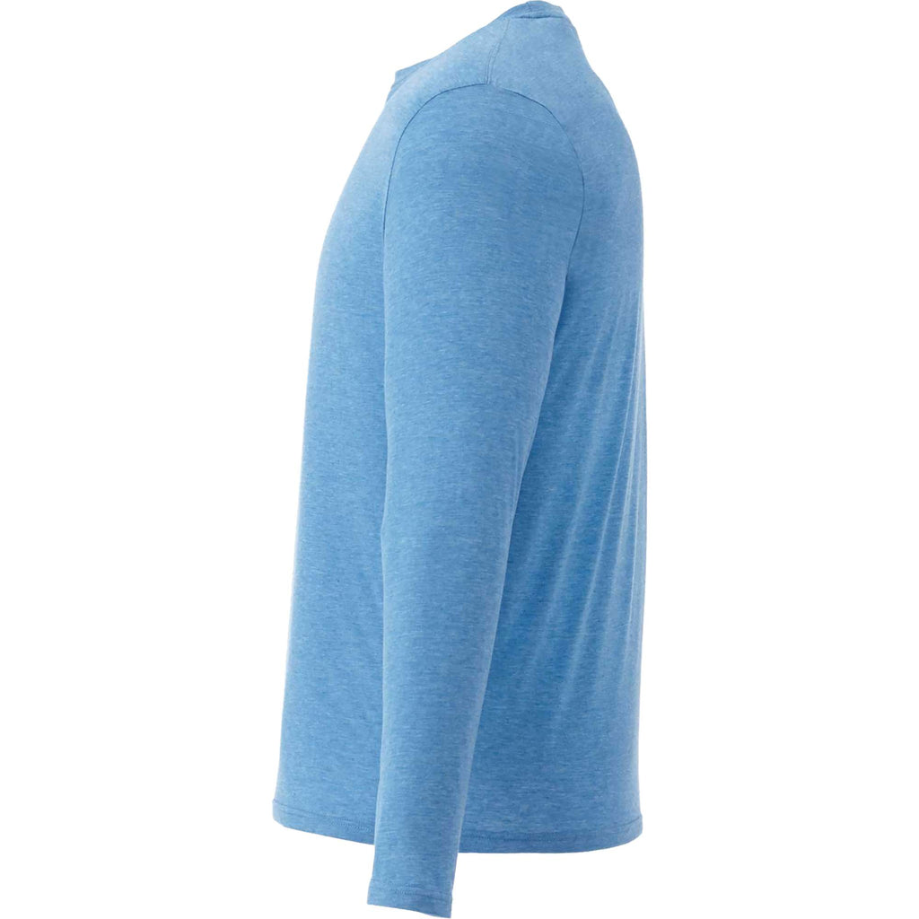 Holt Long Sleeve Crew Neck Tee for Men Transfer - Olympic Blue Heather - Left Side