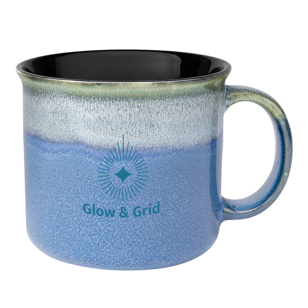 Horizon Glazed Campfire Mug, 15 oz Laser Engraving - Blue - Ceramic