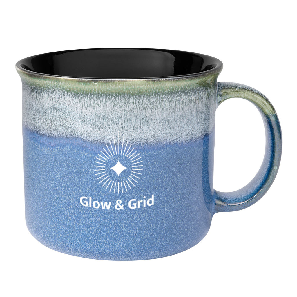 Horizon Glazed Campfire Mug, 15 oz Laser Engraving - Blue - Laser Engraving
