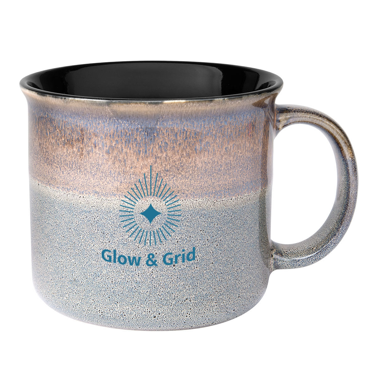 Horizon Glazed Campfire Mug, 15 oz Laser Engraving - Gray - Ceramic