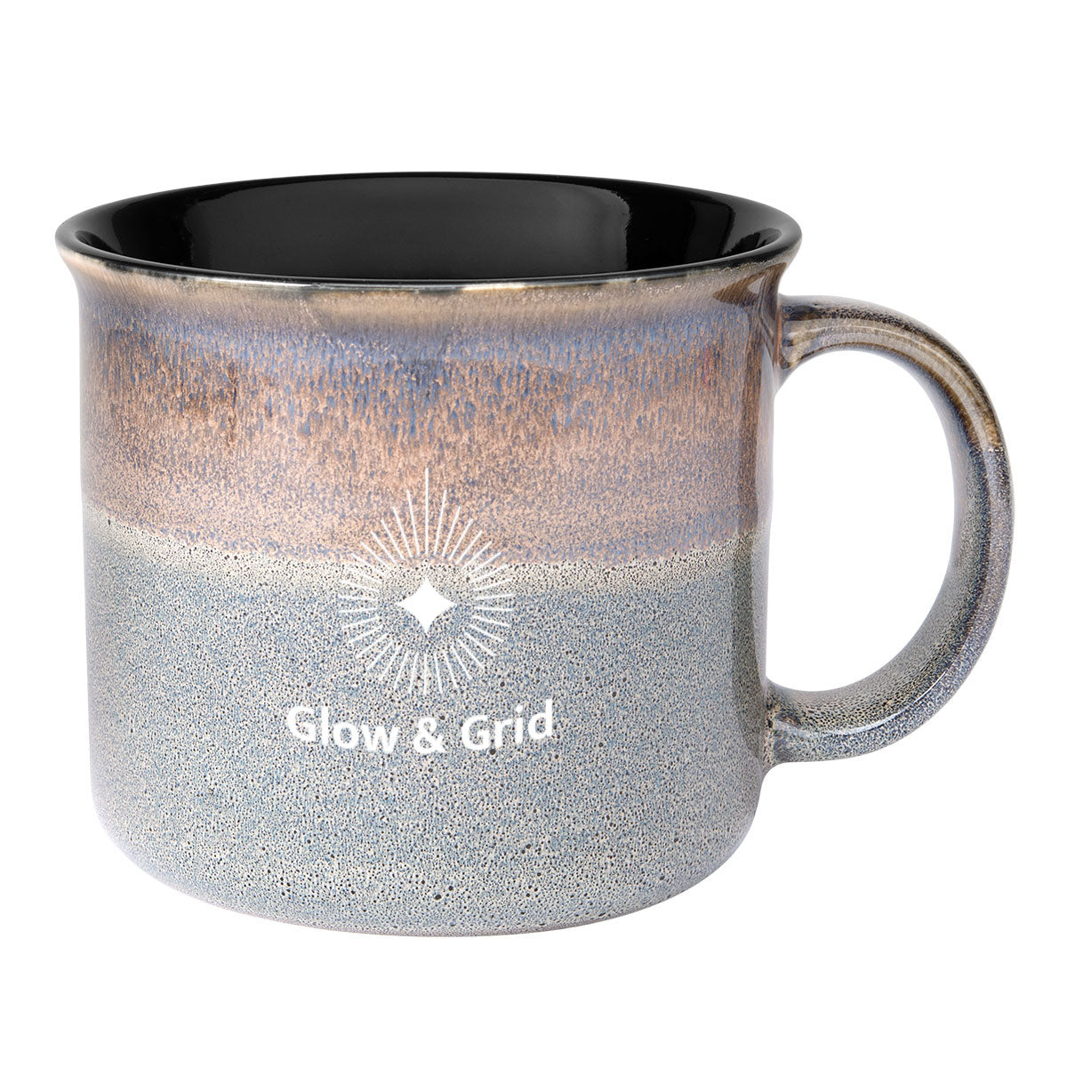 Horizon Glazed Campfire Mug, 15 oz Laser Engraving - Gray - Laser Engraving