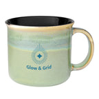 Horizon Glazed Campfire Mug, 15 oz Laser Engraving - Green - Ceramic