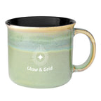 Horizon Glazed Campfire Mug, 15 oz Laser Engraving - Green - Laser Engraving