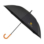 Hospitality Umbrella with Curved Wooden Handle, 50 Inch Transfer - Black - View 1