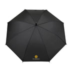 Hospitality Umbrella with Curved Wooden Handle, 50 Inch Transfer - Black - View 2