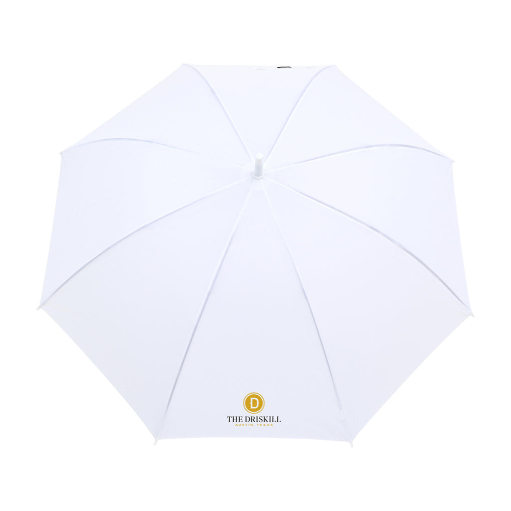 Hospitality Umbrella with Curved Wooden Handle, 50 Inch Transfer - White - View 2