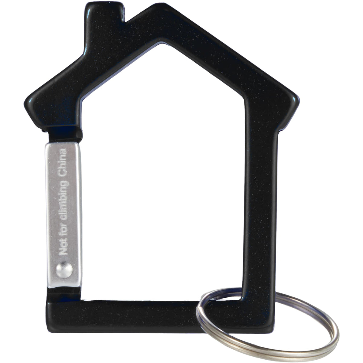 House Shaped Carabiner Keychain in Recycled Aluminum - Black - Back