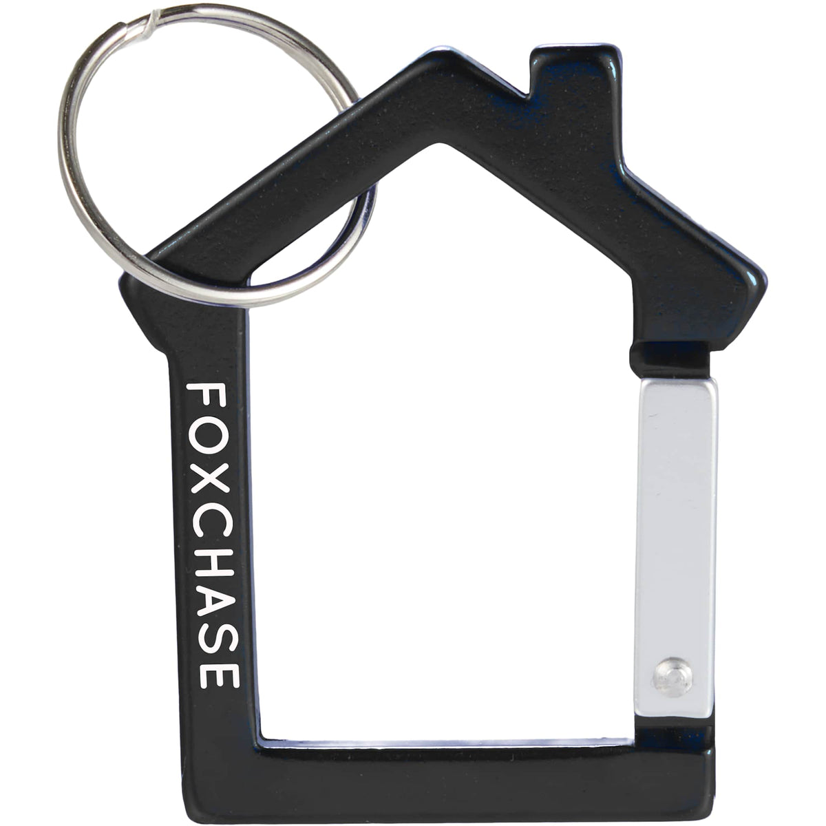 House Shaped Carabiner Keychain in Recycled Aluminum - Black - Front