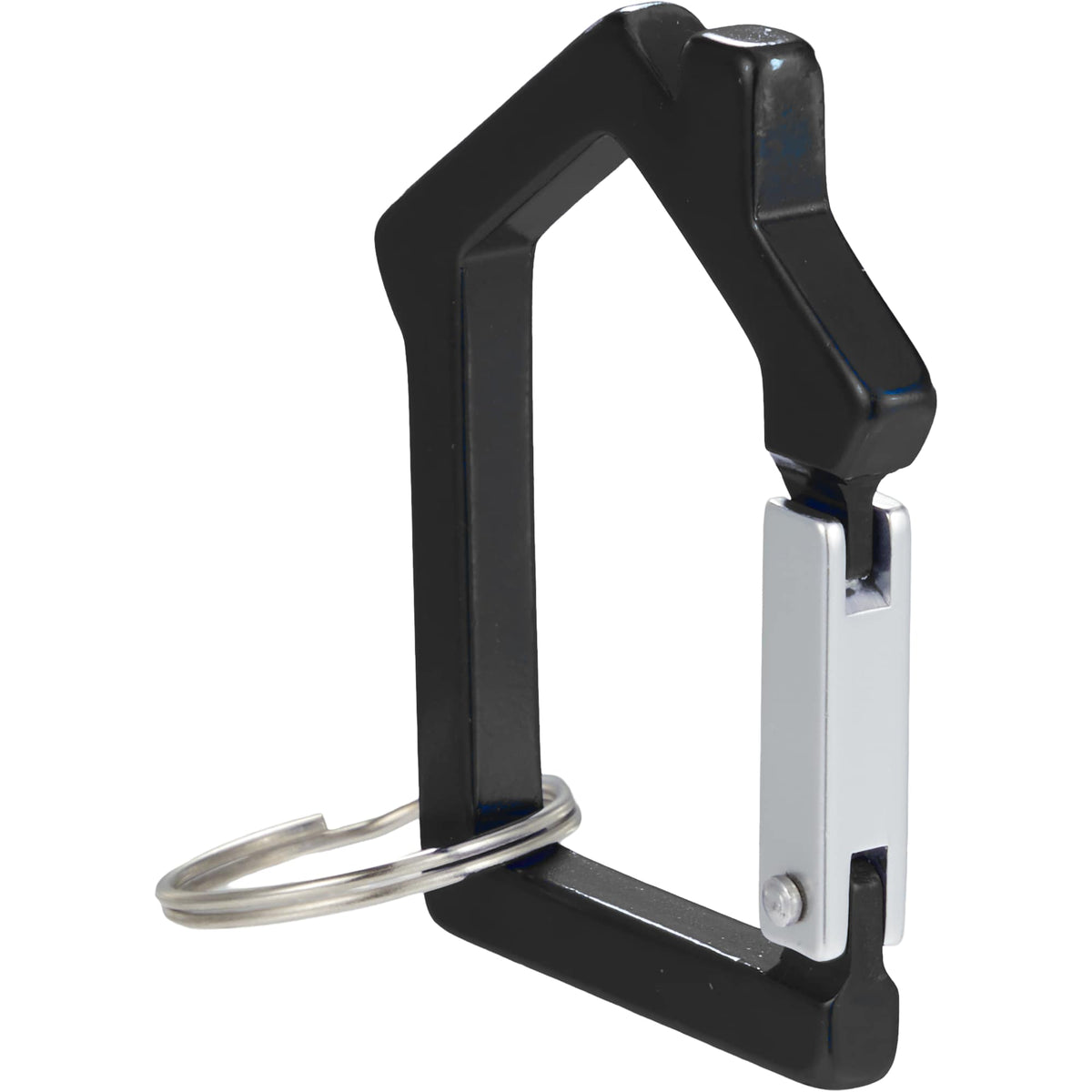 House Shaped Carabiner Keychain in Recycled Aluminum - Black - Left Angle