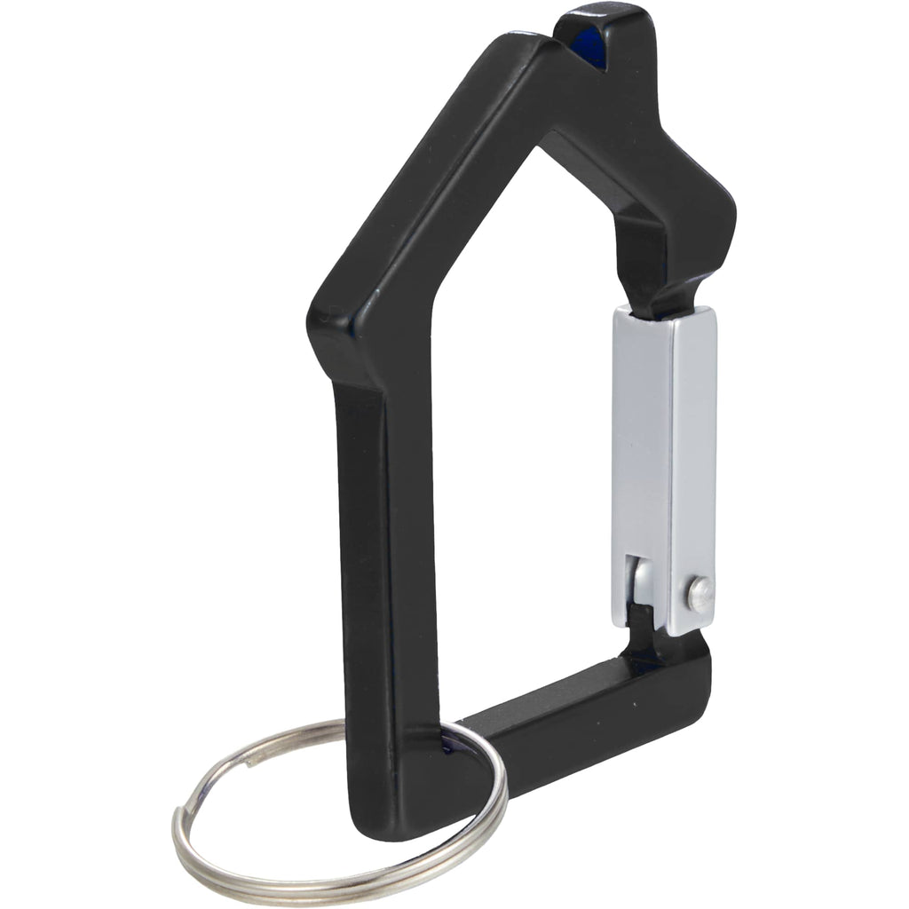 House Shaped Carabiner Keychain in Recycled Aluminum - Black - Right Angle