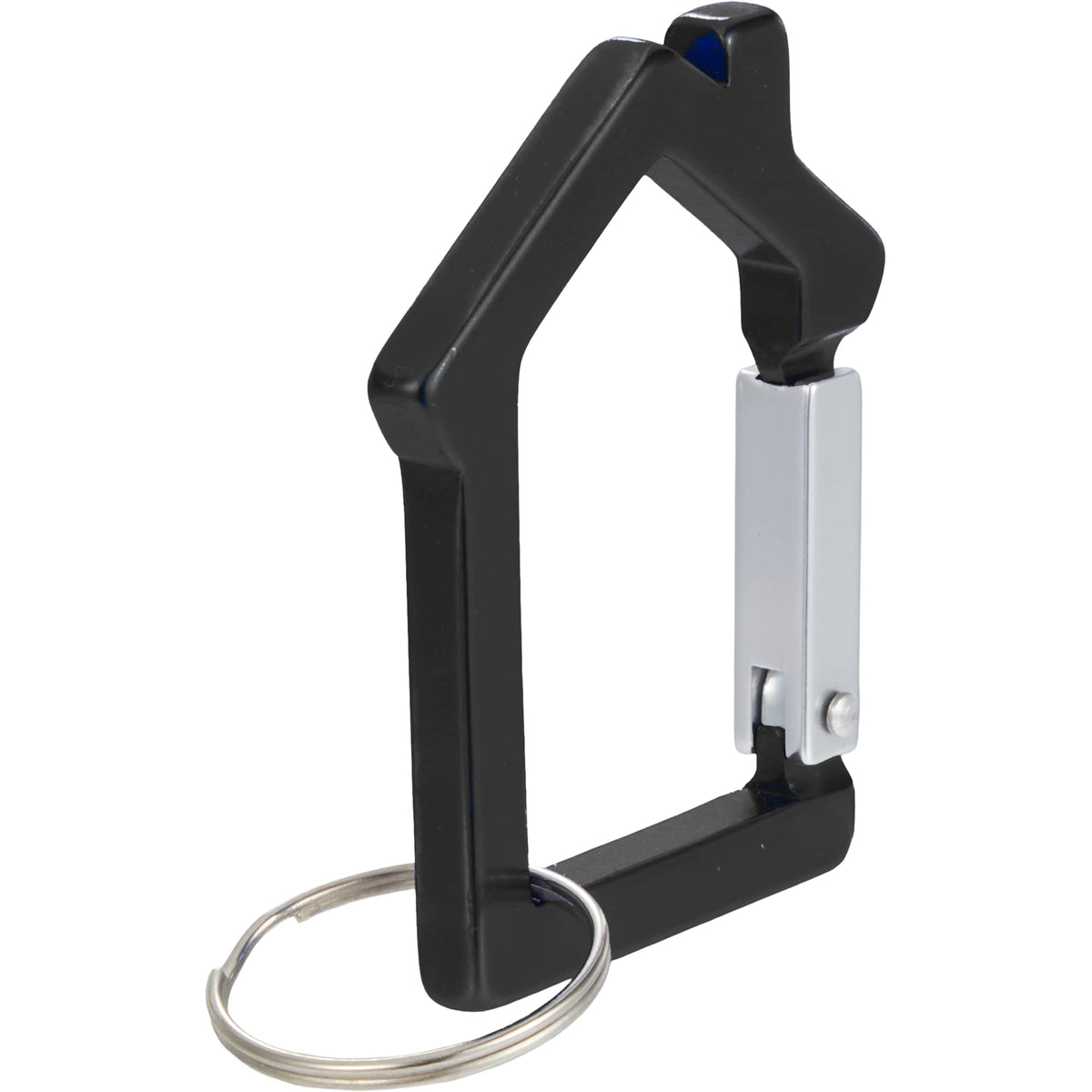 House Shaped Carabiner Keychain in Recycled Aluminum - Black - Right Angle