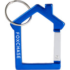 House Shaped Carabiner Keychain in Recycled Aluminum - Blue - Front