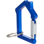 House Shaped Carabiner Keychain in Recycled Aluminum - Blue - Left Angle