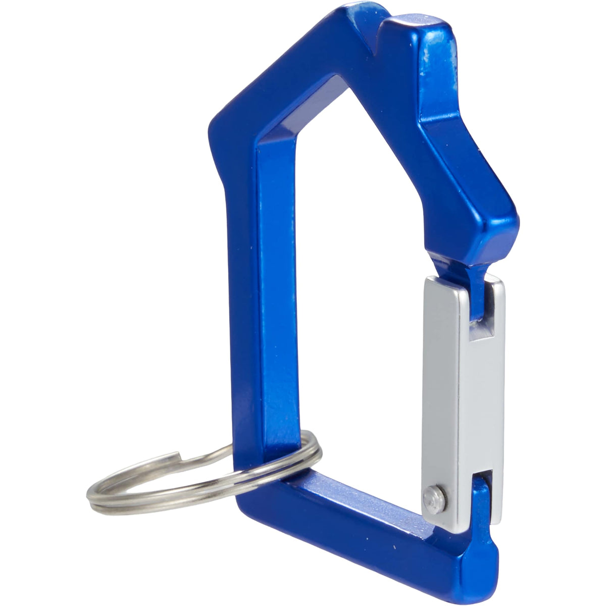 House Shaped Carabiner Keychain in Recycled Aluminum - Blue - Left Angle