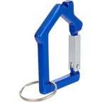 House Shaped Carabiner Keychain in Recycled Aluminum - Blue - Right Angle