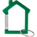 House Shaped Carabiner Keychain in Recycled Aluminum - Green - Back