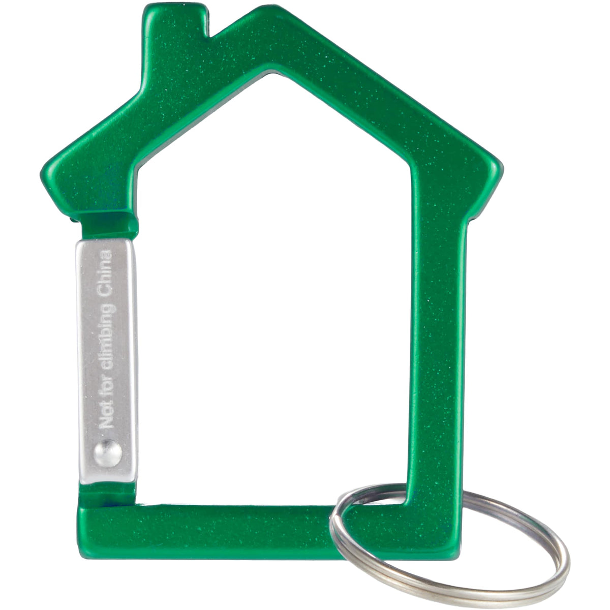 House Shaped Carabiner Keychain in Recycled Aluminum - Green - Back