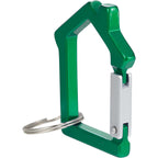 House Shaped Carabiner Keychain in Recycled Aluminum - Green - Left Angle