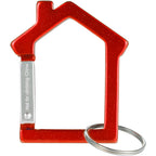 House Shaped Carabiner Keychain in Recycled Aluminum - Red - Back