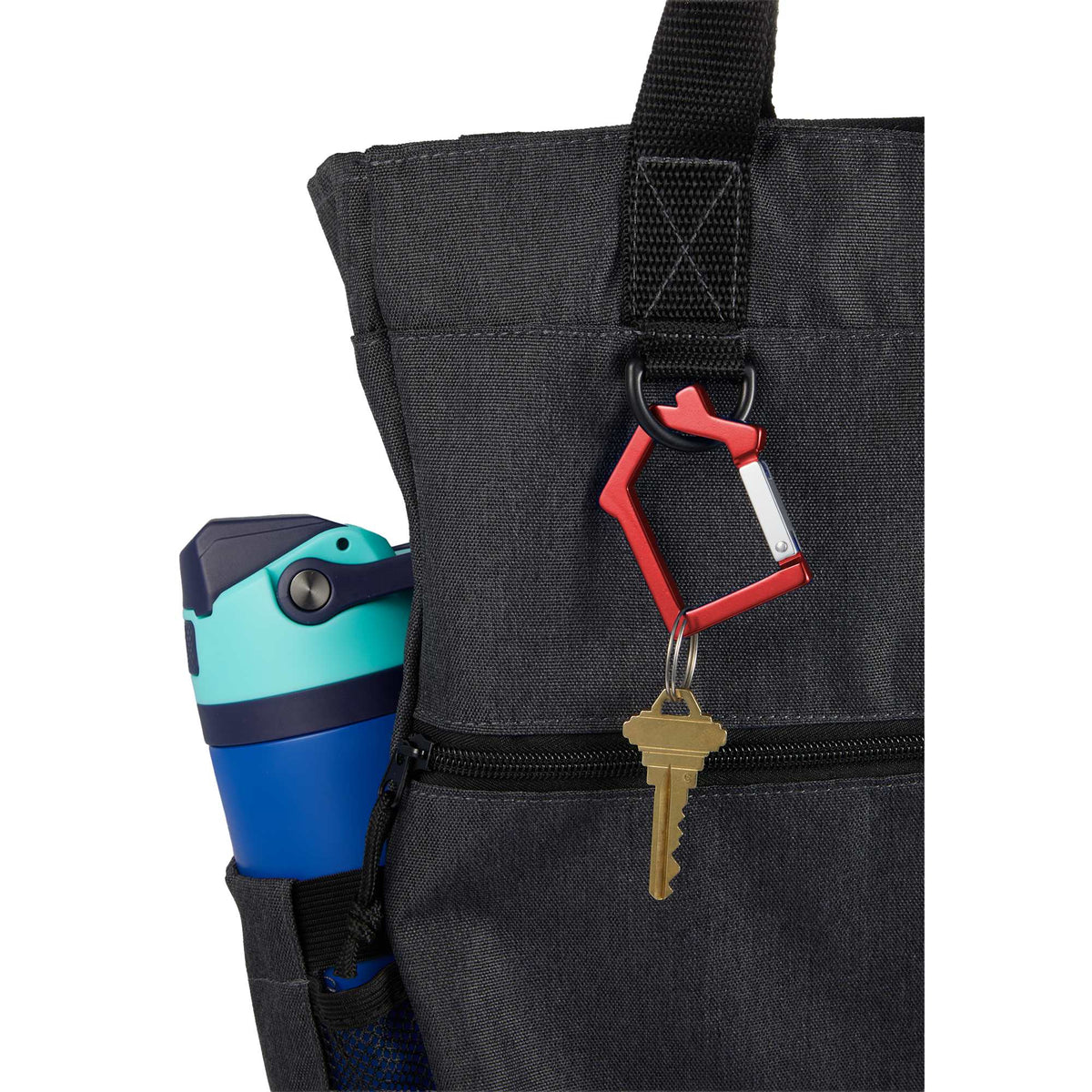 House Shaped Carabiner Keychain in Recycled Aluminum - Red - Detail Bag