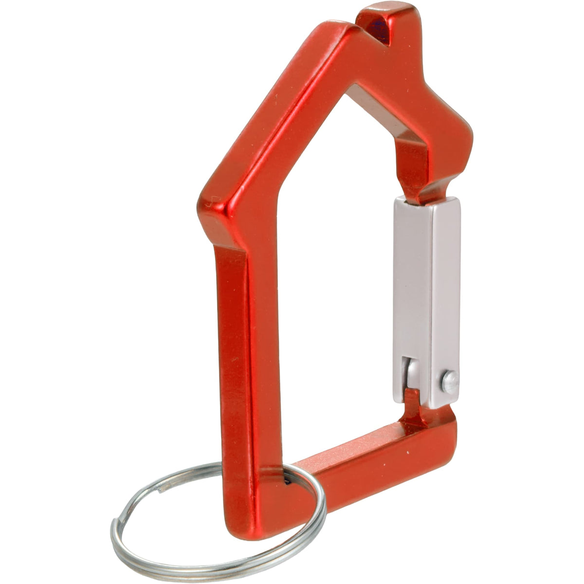 House Shaped Carabiner Keychain in Recycled Aluminum - Red - Right Angle