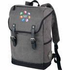 Hudson Canvas Laptop Backpack with Gingham Lining, 15.6 Inch Transfer - Gray - Photo 2